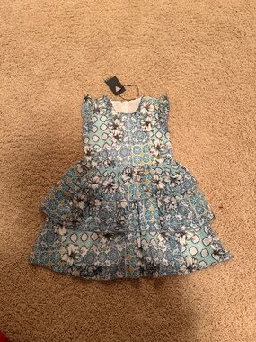 Guess Teal Patterned Dress